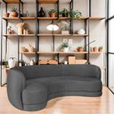 Ver imagem 2 de Sofá Curvo 3 Lugares Sala de Estar Recepção Noruega 180cm Linho - Doce Sonho Móveis Sala de Estar,ha