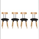 Ver imagem 1 de Kit 4 Cadeiras Pés Palito Ergonomica para Mesa de Jantar Cozinha de Madeira Estofada com Fixação