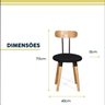 Kit 4 Cadeiras Pés Palito Ergonomica para Mesa de Jantar Cozinha de Madeira Estofada com Fixação - 2