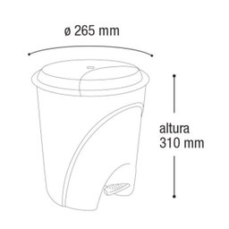 Cesto de lixo 12 litros para area externa casa lixeira com pedal coleta seletiva plastico arqplast - 3