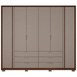 Guarda Roupa Casal 6 Portas Egidio C01 Havana/Fendi - Mpozenato - 9