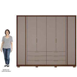 Guarda Roupa Casal 6 Portas Egidio C01 Havana/Fendi - Mpozenato - 5