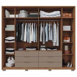 Guarda Roupa Casal 6 Portas Egidio C01 Havana/Fendi - Mpozenato - 8