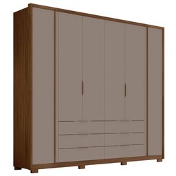 Guarda Roupa Casal 6 Portas Egidio C01 Havana/Fendi - Mpozenato - 1