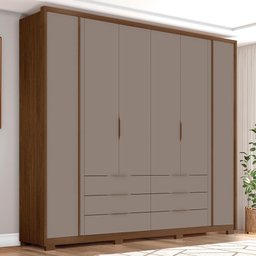 Guarda Roupa Casal 6 Portas Egidio C01 Havana/Fendi - Mpozenato - 2