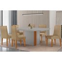 Ver imagem 1 de Mesa Cozinha Pietá 180 + 6 Cad Dakota Naturale/Bege Rufato