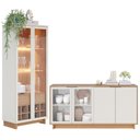 Ver imagem 2 de Conjunto Sala de Jantar Cristaleira Tijuca e Buffet Vicky C05 Freijó/Off White - Mpozenato