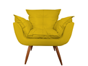 Ver imagem 2 de Kit 2 Poltronas Decorativa Opala Couro Amarelo Pés Madeira Mz Decor