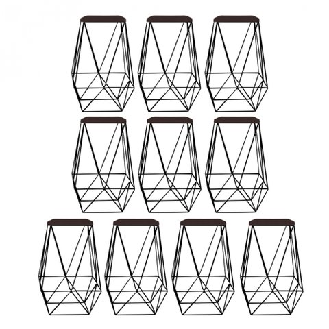 Kit 10 Banqueta Alta Loli Gourmet Industrial Cozinha Bar Balcão Bistrô Ferro Preto Suede Marrom