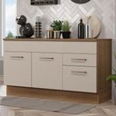 Ver imagem 1 de Balcão Gabinete de Pia 150 Cm 2 Gavetas 2 Portas (com Tampo) Rustic/crema Agata Madesa