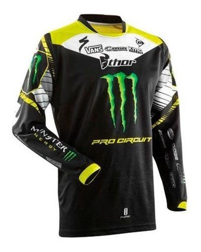Camisa Thor Phase Pro Circuit Monster Energy Cup - Preto - P