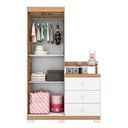Ver imagem 3 de Guarda Roupa com Comoda Infantil Vicky 2 Portas e 3 Gavetas Naturale/branco