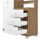 Ver imagem 5 de Guarda Roupa com Comoda Infantil Vicky 2 Portas e 3 Gavetas Naturale/branco