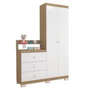 Ver imagem 1 de Guarda Roupa com Comoda Infantil Vicky 2 Portas e 3 Gavetas Naturale/branco