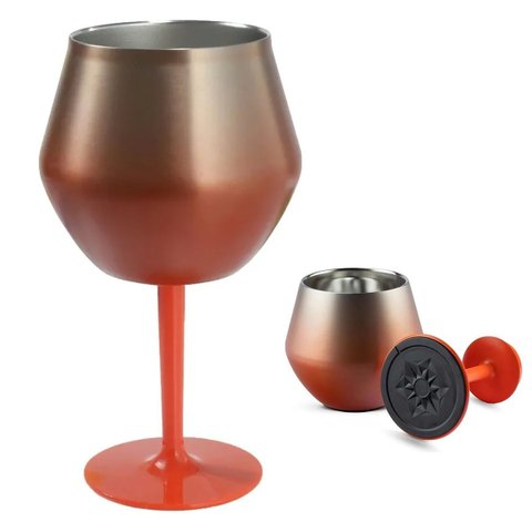 Taça Copo Termico Inox 2 em 1 Drink Cocktail Bebida Vinho Festa Evento Praia Piscina Elegante Modern