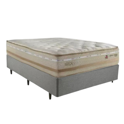 CONJUNTO: CAMA BOX + COLCHÃO HERVAL KOLN MOLAS MAXSPRING CASAL 138X188X71