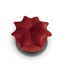 Ver imagem 3 de Puff Redondo Para Sala E Quarto Palito Mel Veludo Vermelho