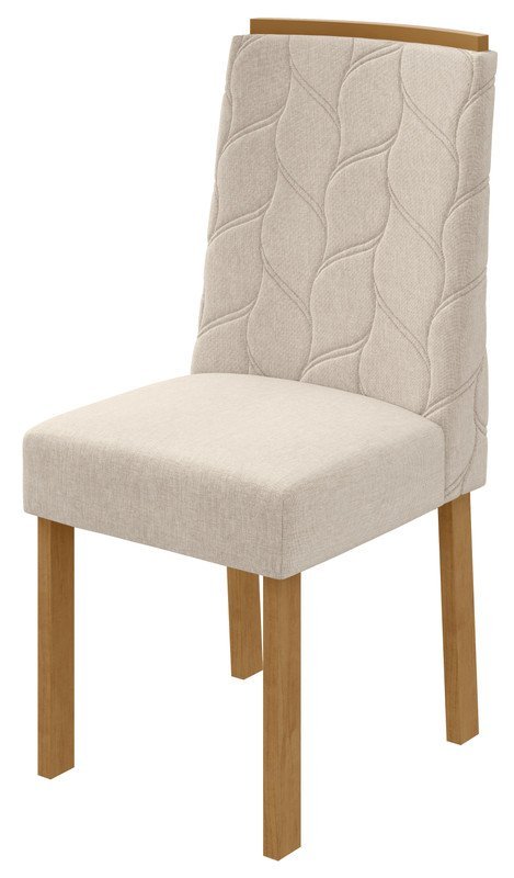 Cadeira para Mesa de Jantar Astrid kit 02 Peças Veludo Naturale Creme Amêndoa Clean Lopas - 4