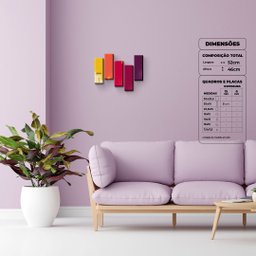 Paleta de Cores Quentes - Quadros ou Placas Modulares com 5 Peças - 2