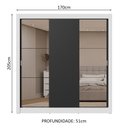 Ver imagem 4 de Guarda-roupa Casal 3 Portas de Correr com Espelhos 2 Gavetas Branco/preto Sublime Madesa