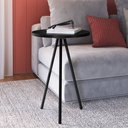 Ver imagem 1 de Mesa Lateral de Apoio com Pés Metálicos 35x35cm 27944 Artesano - Preto
