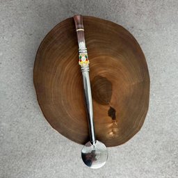 Bomba de Chimarrão Inox Anel Rosca 24cm Mil Furos Brasão Rs Bortonaggio - 3