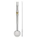 Ver imagem 1 de Bomba de Chimarrão Inox Anel Rosca 24cm Mil Furos Brasão Rs Bortonaggio