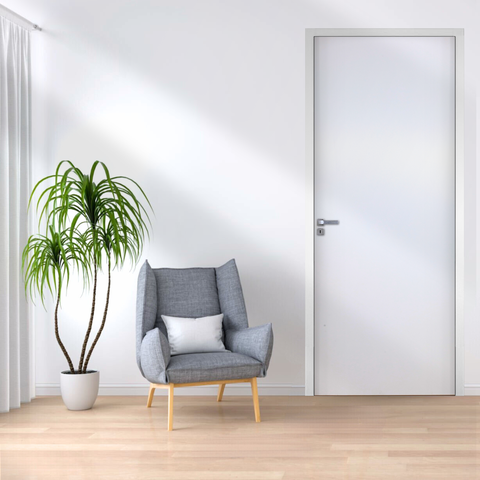 Kit Porta de Madeira 210x92cm Batente 18cm Lisa Primer Uniportas Abertura Direita