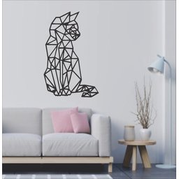 Decoração de Parede em Mdf - Gato Geométrico - 3