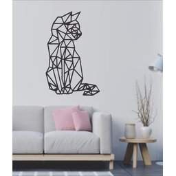 Decoração de Parede em Mdf - Gato Geométrico - 2