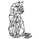 Ver imagem 1 de Decoração de Parede em Mdf - Gato Geométrico