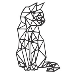 Decoração de Parede em Mdf - Gato Geométrico - 1