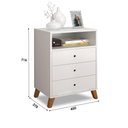 Ver imagem 2 de CRIADO MESA DE CABECEIRA 3 GAVETAS E 1 NICHO BRANCO