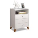 Ver imagem 3 de CRIADO MESA DE CABECEIRA 3 GAVETAS E 1 NICHO BRANCO