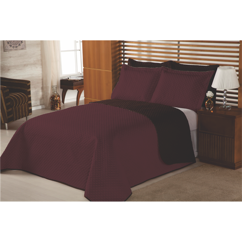 Cobre Leito Solteiro Dupla Face 2 Pçs Florença:vinho