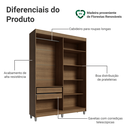 Ver imagem 4 de Guarda-Roupa Closet com Pés 2 Gavetas 121 cm Rustic Venus Madesa