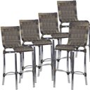 Ver imagem 4 de Kit 5 Banquetas em Alumínio e Fibra Sintética Haiti para Cozinha, Edícula Trama