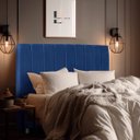 Ver imagem 2 de Cabeceira Estofada Cama Box Queen Carla 160cm Azul Marinho