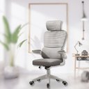 Ver imagem 1 de Cadeira Escritório Ergonômica G500 Luvinco Cor Cinza com Suporte Lombar estofado mesh