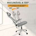 Ver imagem 2 de Cadeira Escritório Ergonômica G500 Luvinco Cor Cinza com Suporte Lombar estofado mesh