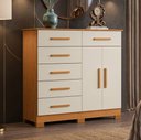 Ver imagem 2 de Cômoda Sapateira para Quarto 2 Portas 6 Gavetas Potenza A04 Cinamomo Off White - Lyam Decor
