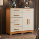 Ver imagem 4 de Cômoda Sapateira para Quarto 2 Portas 6 Gavetas Potenza A04 Cinamomo Off White - Lyam Decor