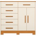 Ver imagem 5 de Cômoda Sapateira para Quarto 2 Portas 6 Gavetas Potenza A04 Cinamomo Off White - Lyam Decor