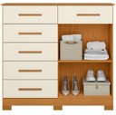Ver imagem 5 de Cômoda Sapateira para Quarto 2 Portas 6 Gavetas Potenza A04 Cinamomo Off White - Lyam Decor