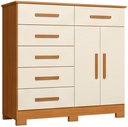 Ver imagem 7 de Cômoda Sapateira para Quarto 2 Portas 6 Gavetas Potenza A04 Cinamomo Off White - Lyam Decor