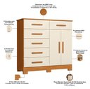 Ver imagem 3 de Cômoda Sapateira para Quarto 2 Portas 6 Gavetas Potenza A04 Cinamomo Off White - Lyam Decor