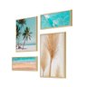Quadros Casa de Praia Mar Azul Paisagem 4 Peças 20x30cm Mdf - 1