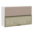 Ver imagem 1 de Armário Basculante Misto Perola 120 Cm 2 Portas Alumínio e com Vidro Reflecta Bronze Luciane
