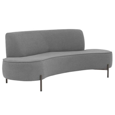 Sofá Orgânico 2 Lugares 150cm Argos Pés Titânio Linho Cinza - Nexta Casa