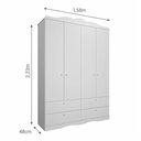 Ver imagem 4 de Quarto de Bebê com Guarda Roupa Cômoda Encanto e Berço Harmonia com Capitone Permóbili Baby Branco/m